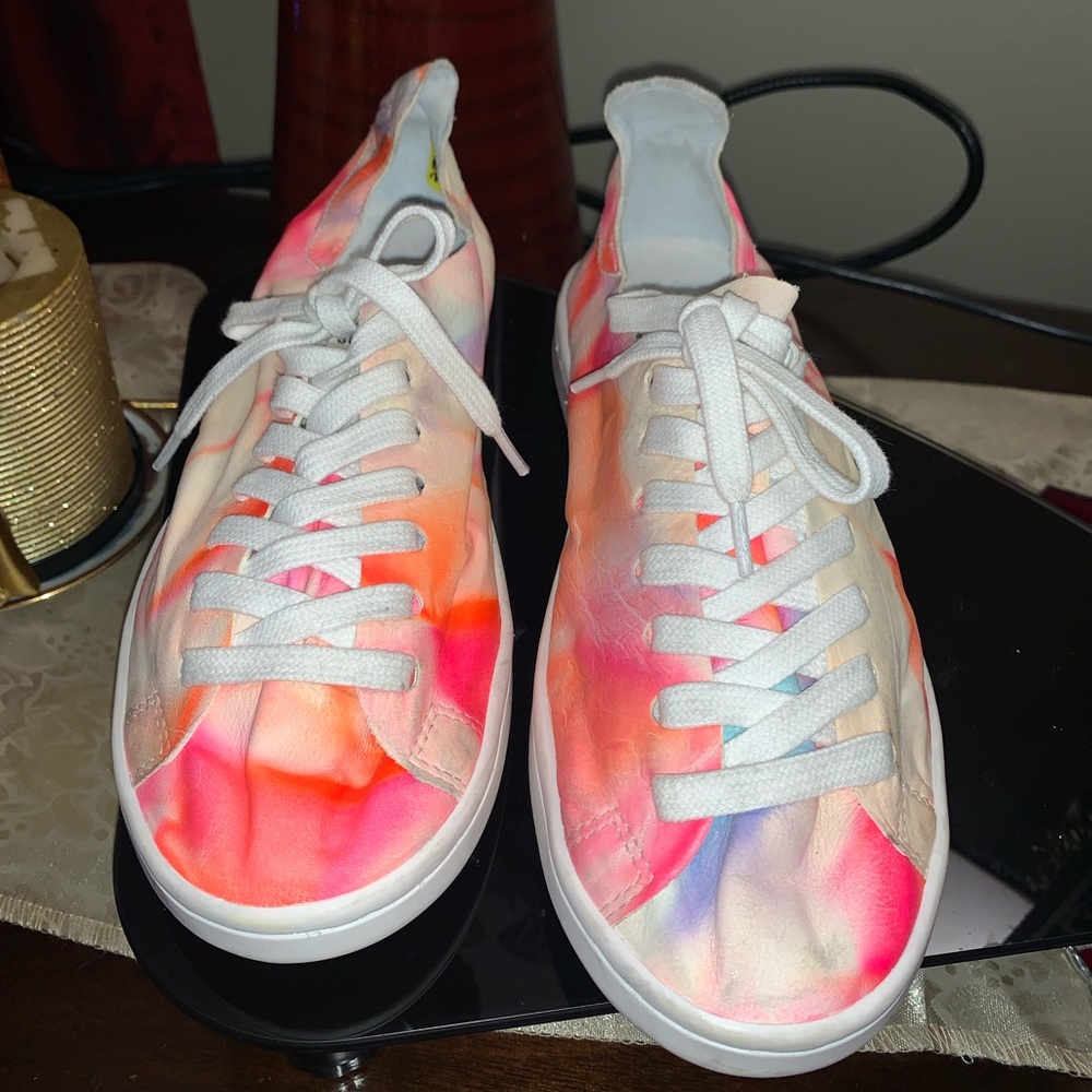Schutz Ofelia Tie Dye Neon Soft Leather Sneakers